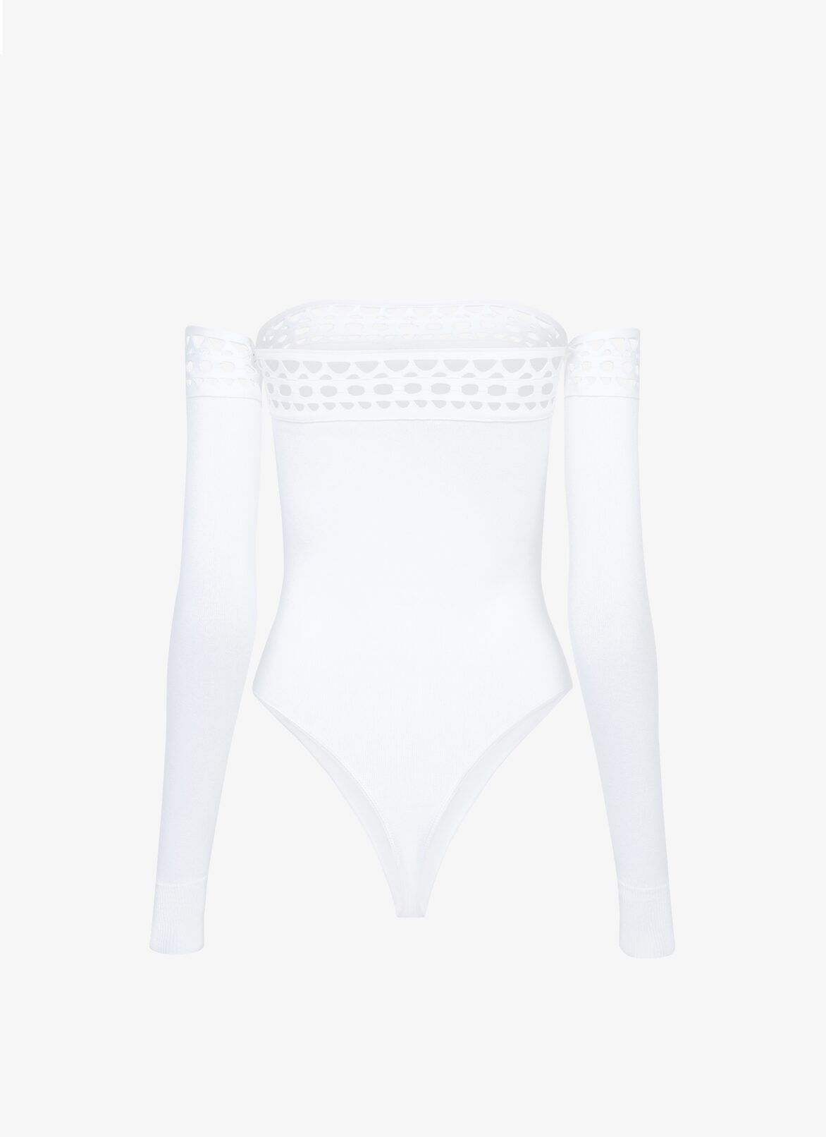 Vienne off-shoulder body ALAÏA WHITE VIENNE OFF-SHOULDER BODY